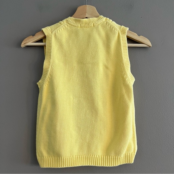 Janie and Jack Boys Sweater Vest Argyle Cable Spring Soiree Yellow Blue Sz 6 - Picture 2 of 7